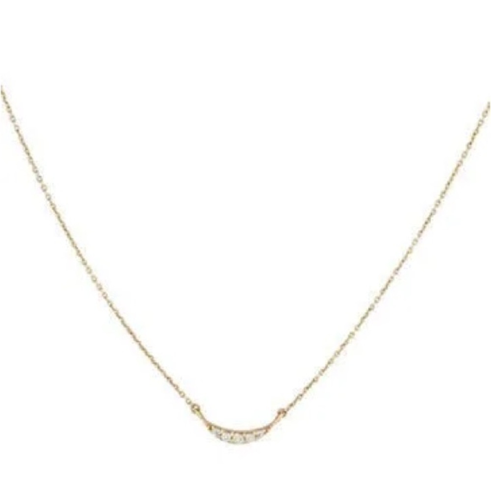 Mejuri Gold Necklace with half moon sapphire Accents